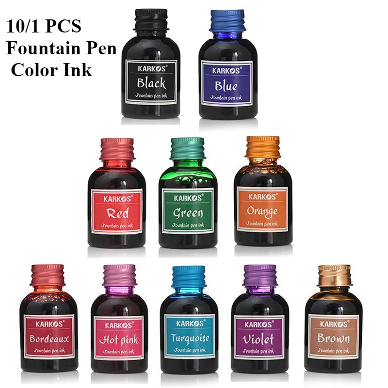 Fountain Pen Bottled Ink - 10/1 шт., 30 мл, различные цвета,