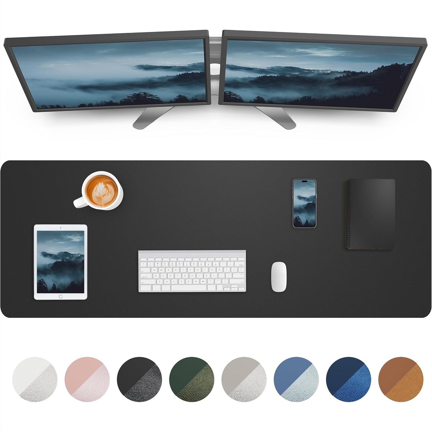 Leather Desk Pad - Большой коврик для стола 55x17 дюймов,