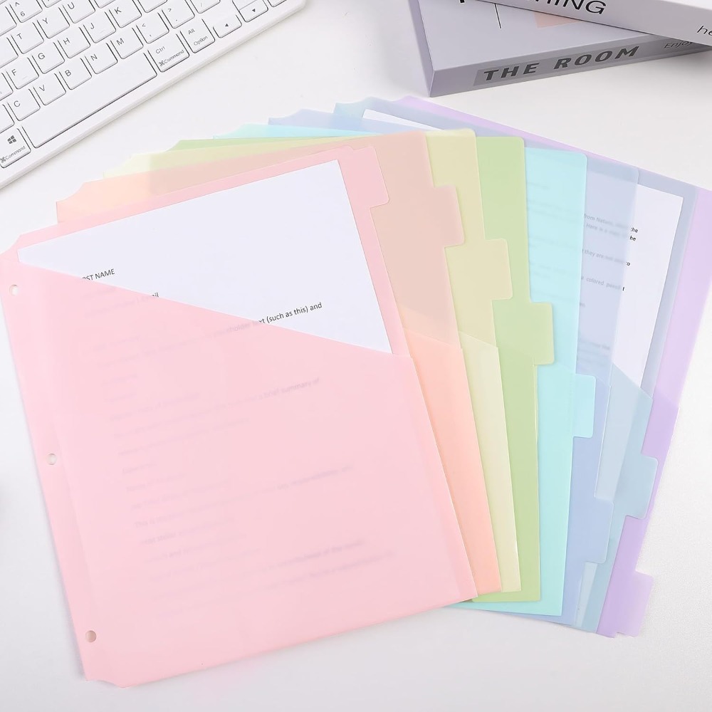 Tab Divider A4 - 8 шт. прочных пастельных разделителей формата