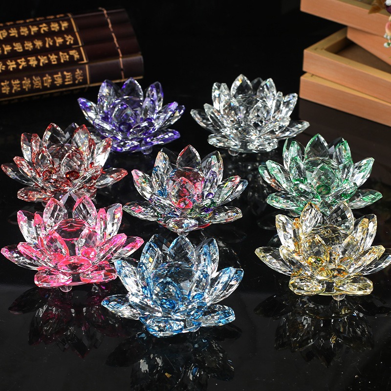 Paper Weight Crystal - Хрустальная фигурка цветка лотоса: декор для
