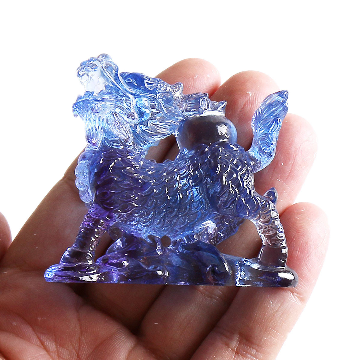 Paper Weight Crystal - Китайская хрустальная статуэтка Фэн-шуй Чи Линь,