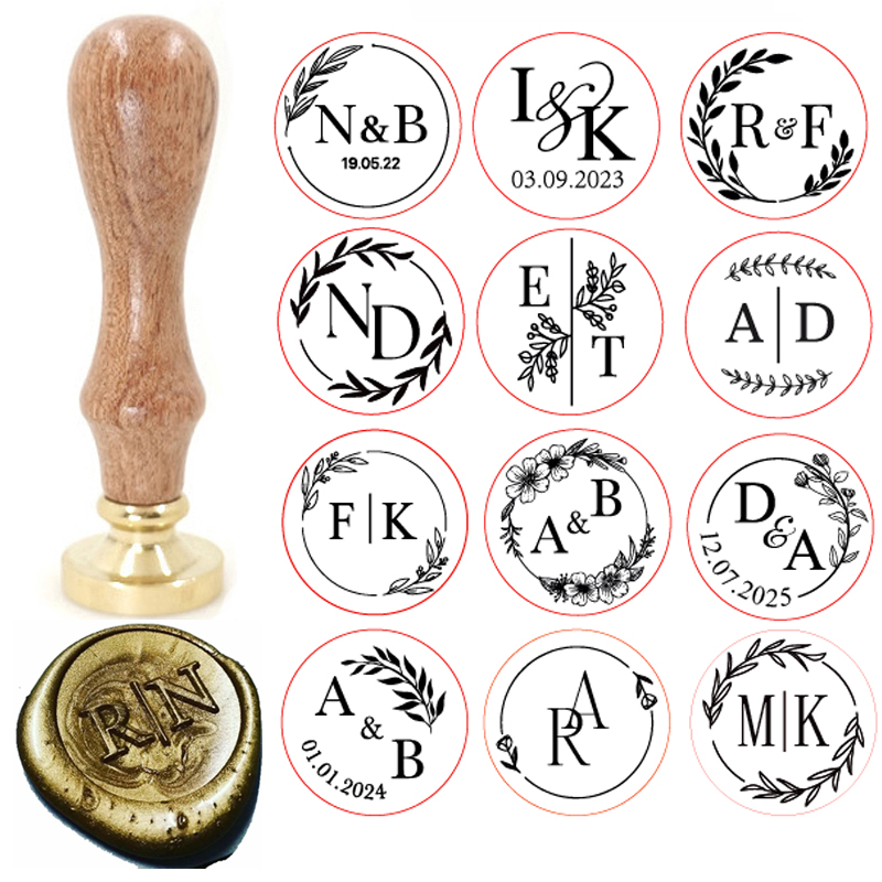 Wax Seal Stamp Set - Индивидуальный латунный восковой штамп с 2
