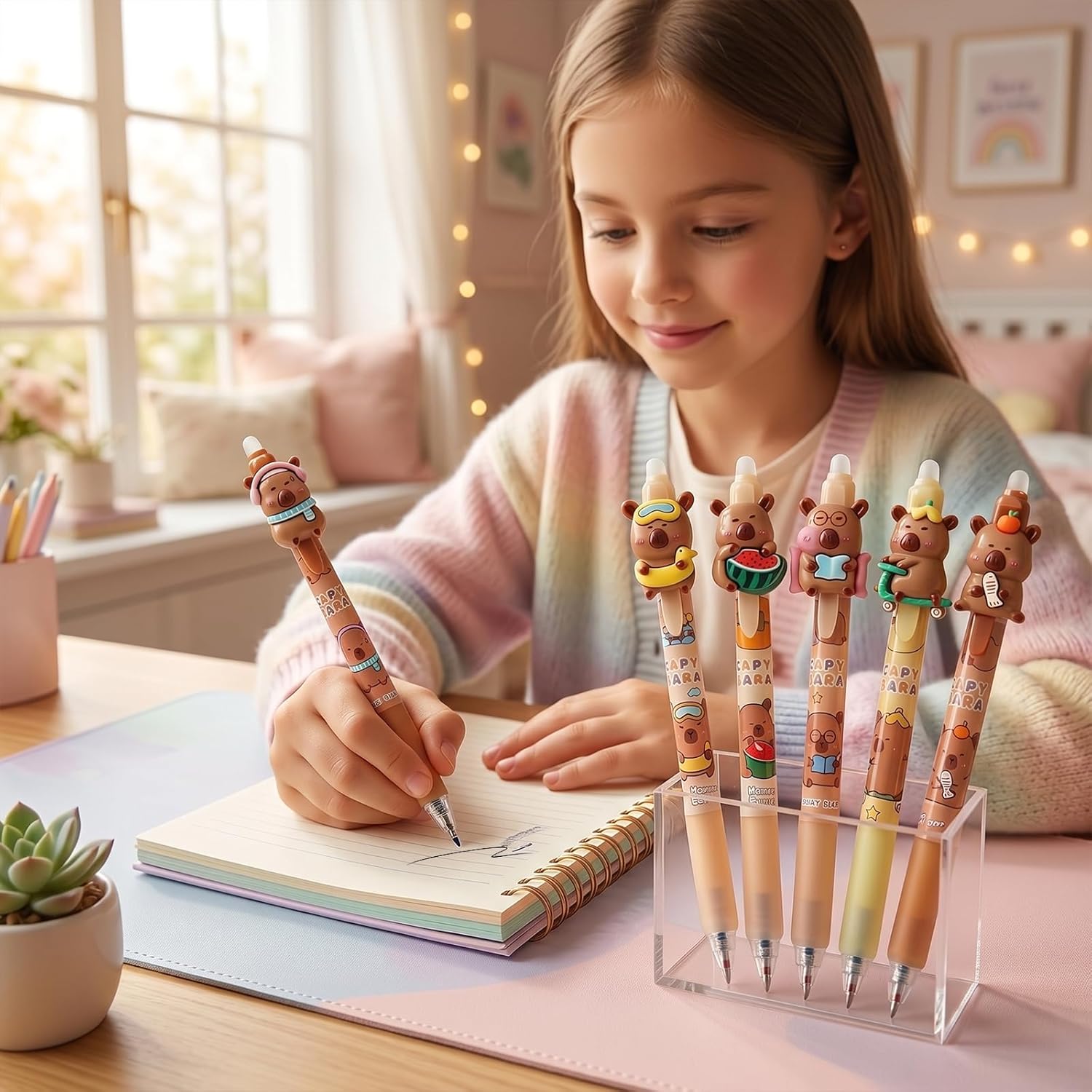 Correction Pen Fine - Милые стираемые ручки с капибарой, 0,5