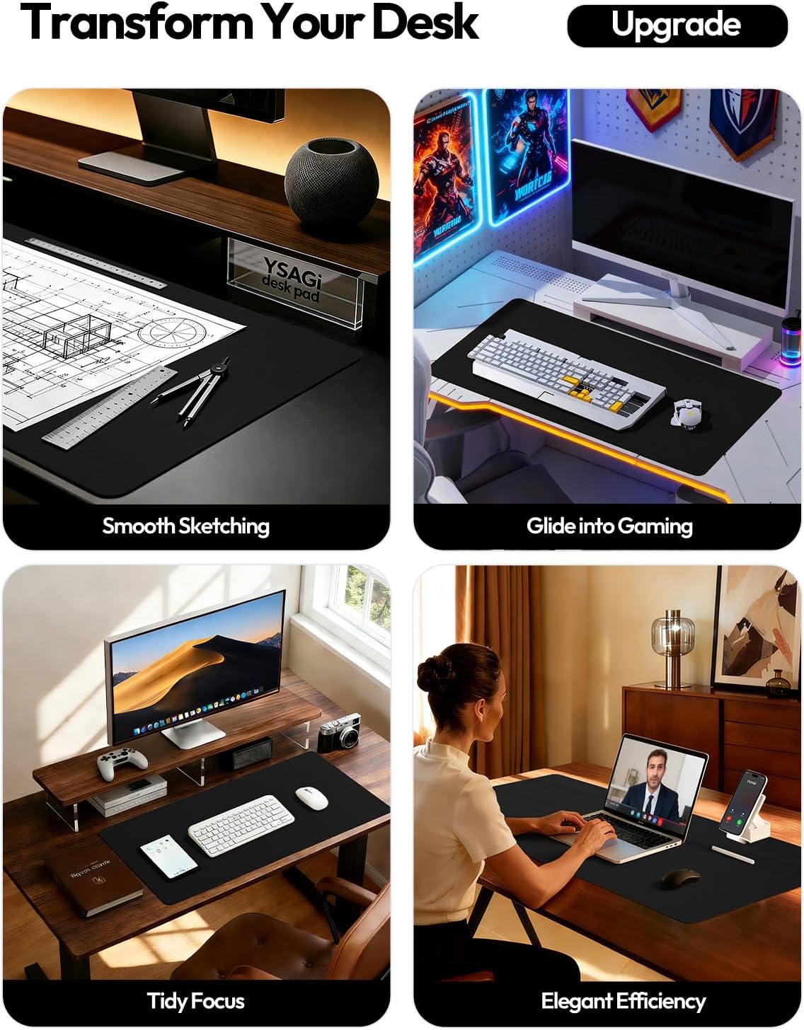Большой коврик для стола из ис – обзор и цена Leather Desk Pad