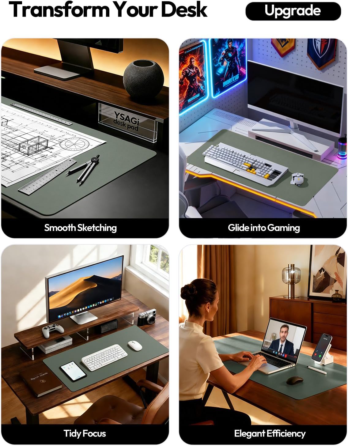 Кожаный защитный коврик для ст – обзор и цена Leather Desk Pad