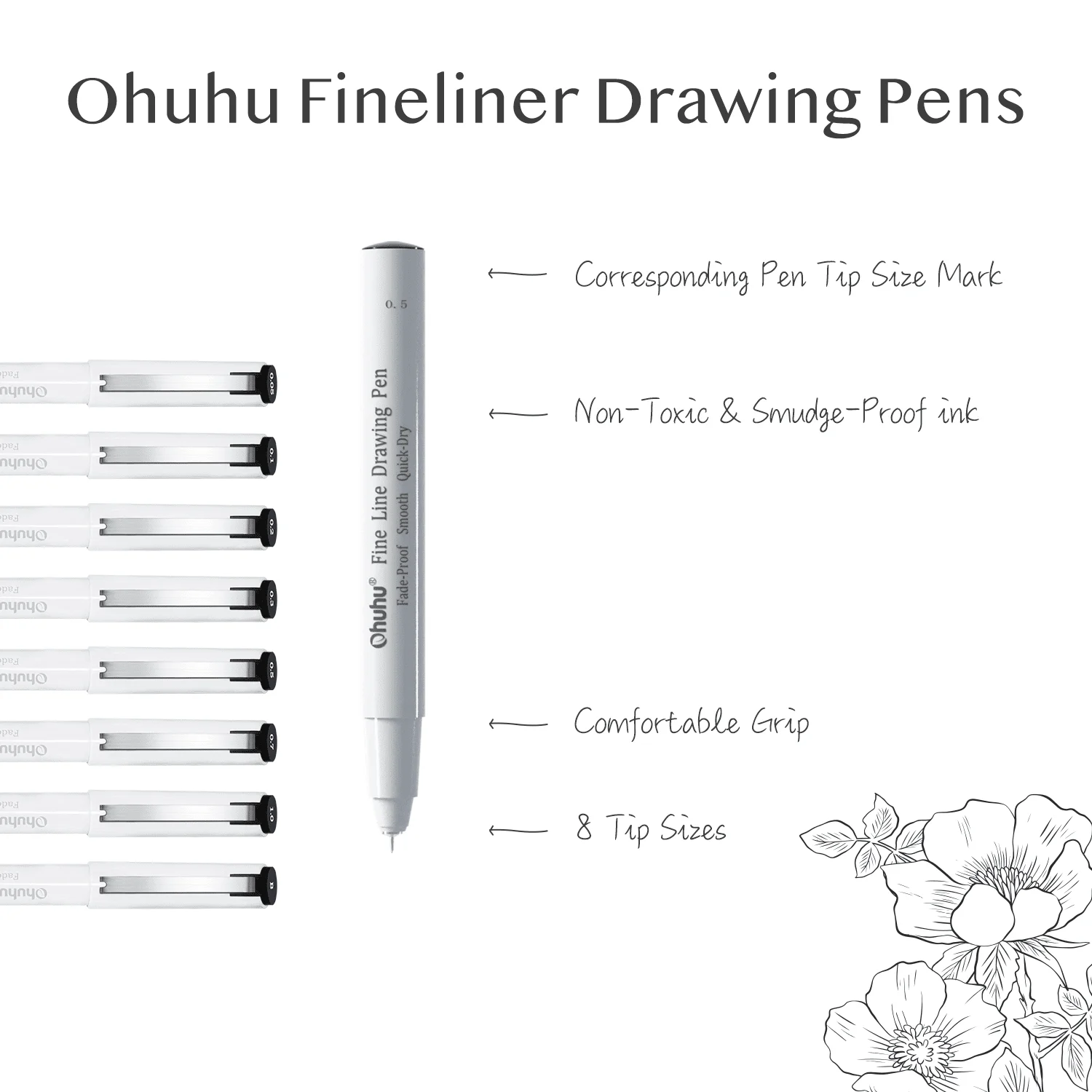 Ohuhu Micro Pen Fineliner Ручк – обзор и цена Correction Pen Fine