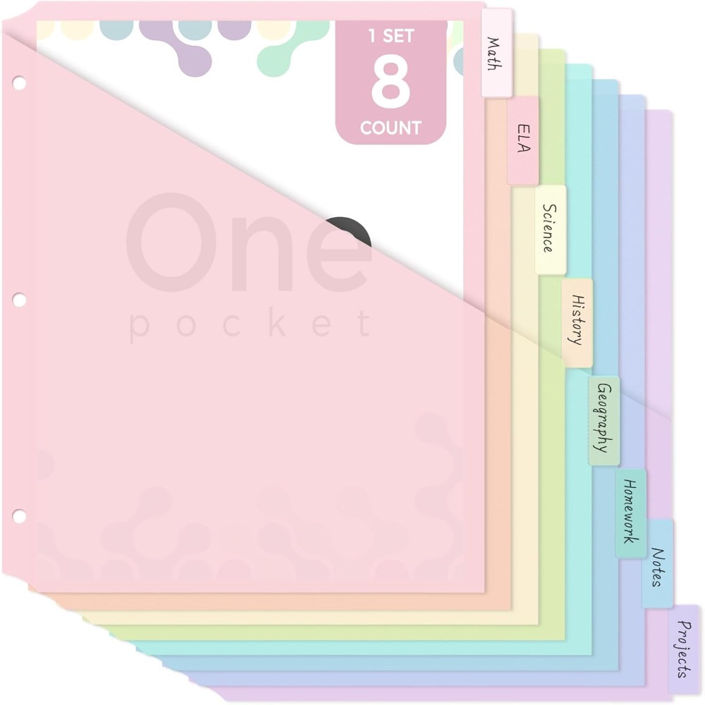8 шт. прочных пастельных разде – обзор и цена Tab Divider A4